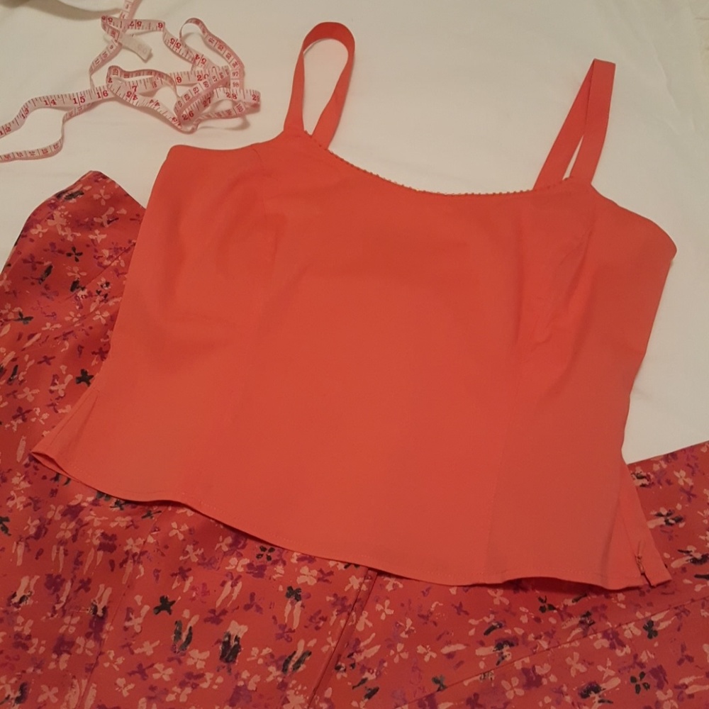 Coral blouse and jacket